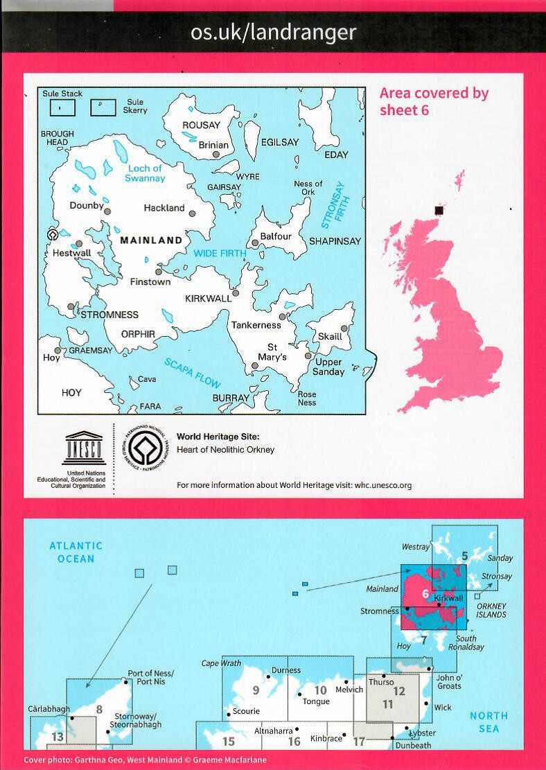 Orkney - Mainland - 6 - OS Landranger ACTIVE map