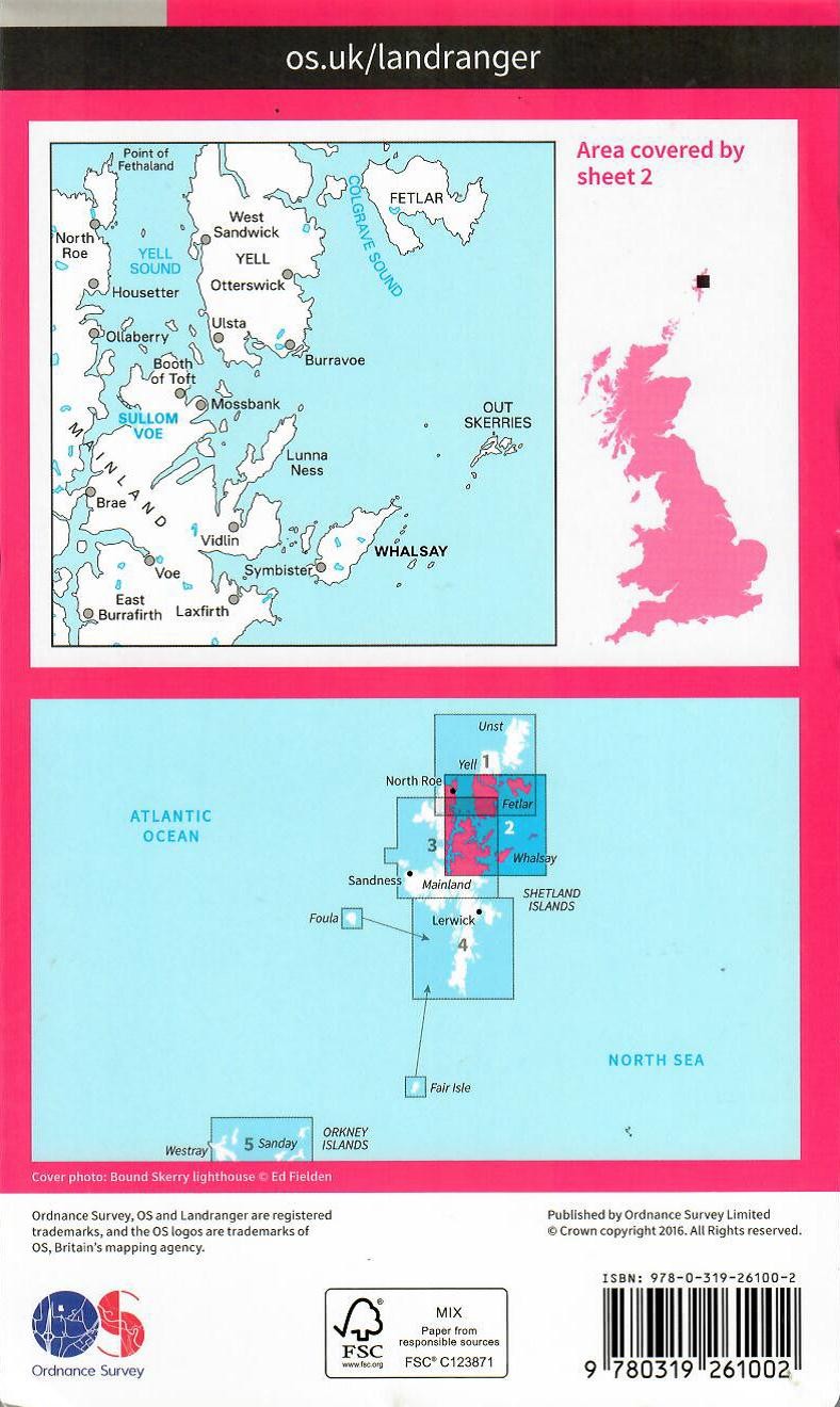 Shetland - Sullom Voe and Whalsay - 2 - OS Landranger Map