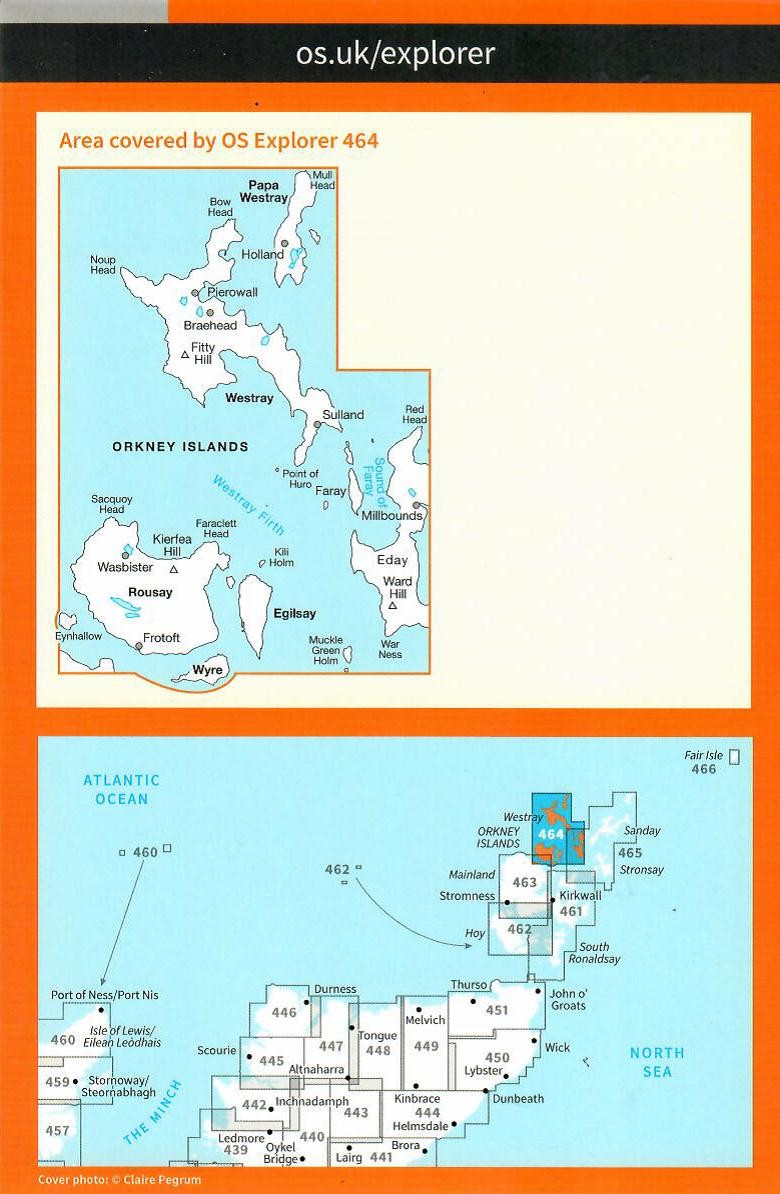 Orkney - Westray, Papa Westray, Rousay, Egilsay and Wyre - 464 - OS Explorer ACTIVE Map