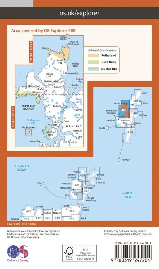 Shetland - Mainland North West - 469 OS Explorer Map