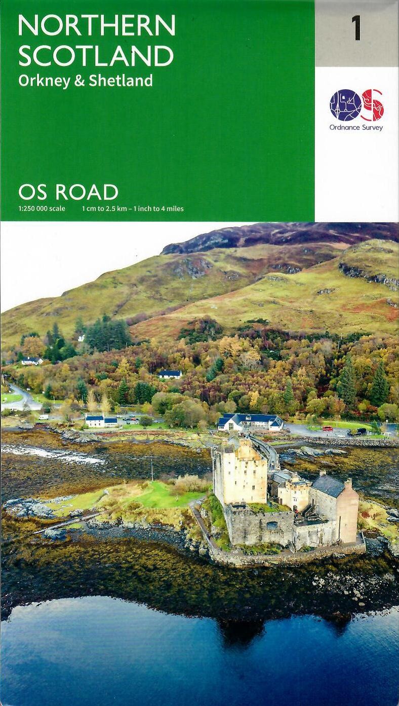 Orkney & Shetland 1 OS Road Map 1:250 000
