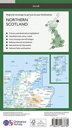 Orkney & Shetland 1 OS Road Map 1:250 000