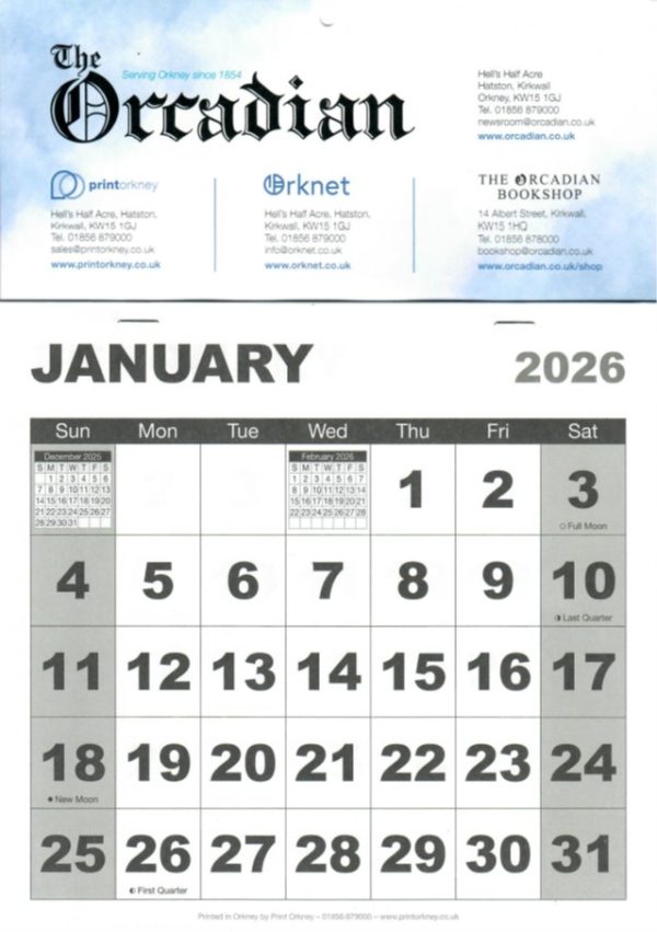 2026 Bold Figure Calendar